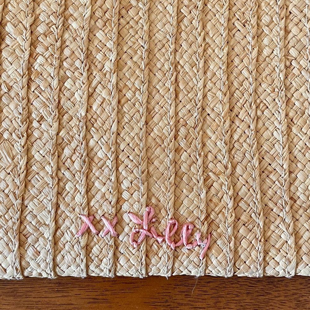 New Lilly Pulitzer Clutch Bag Caliente Straw Beaded Embellished Flowers Straw - Picture 5 of 9